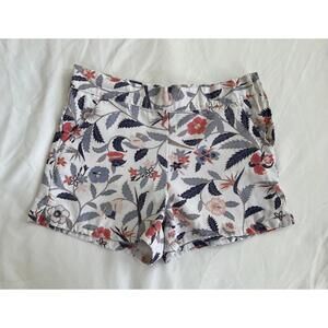Janie and Jack girls size 10 white with floral side zip shorts